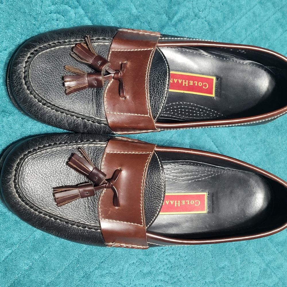 Vintage Cole Haan Men's Loafers - Tassel - Black & Brown - Size 11 Used